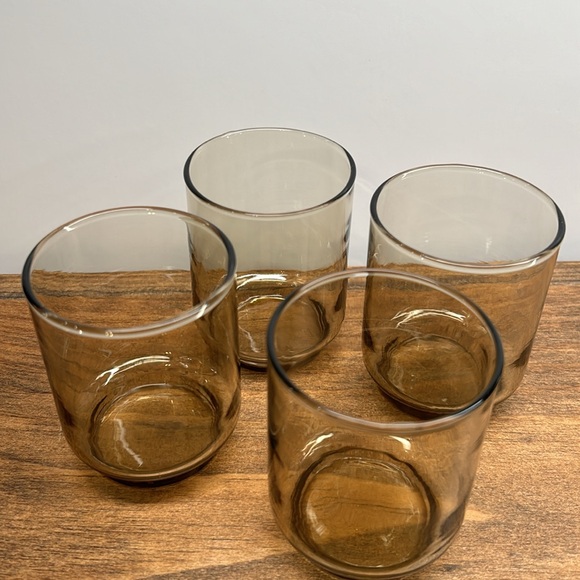 Vintage Set Of 4 Smoked Glasses 5 oz Cocktail Juice Dominion 60s Retro MCM - Picture 2 of 7